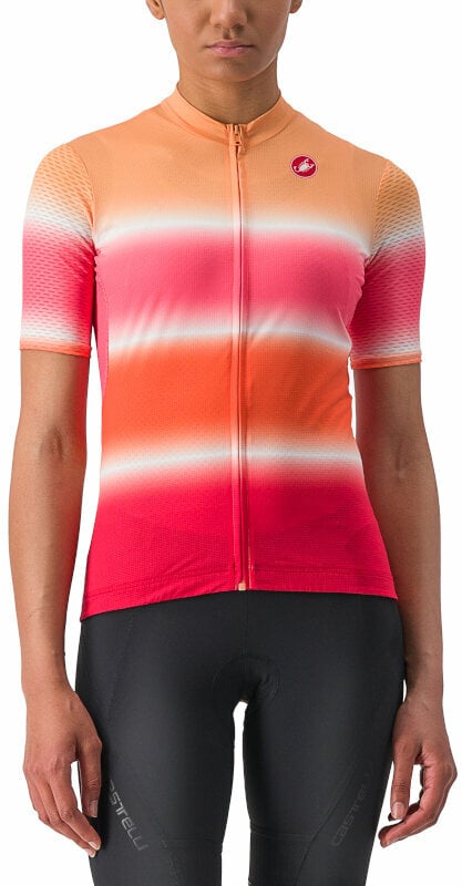 Odzież kolarska / koszulka Castelli Dolce W Jersey Golf Soft Orange/Hibiscus S
