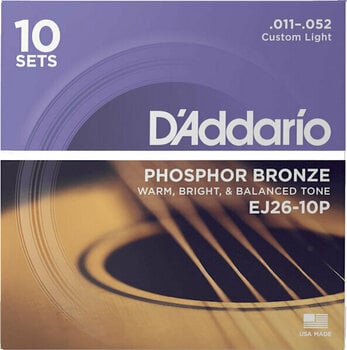 Χορδές για Ακουστική Κιθάρα D'Addario EJ26-10P - 1