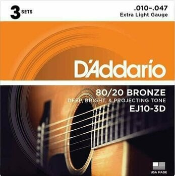 Struny pro akustickou kytaru D'Addario EJ10-3D - 1