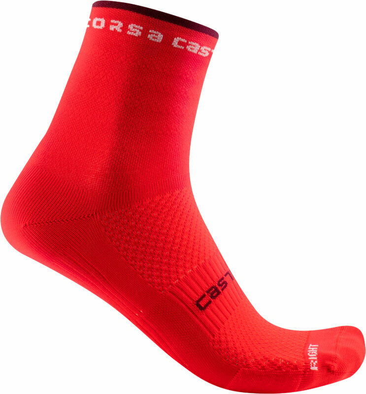 Cycling Socks Castelli Rosso Corsa W 11 Sock Hibiscus S/M Cycling Socks