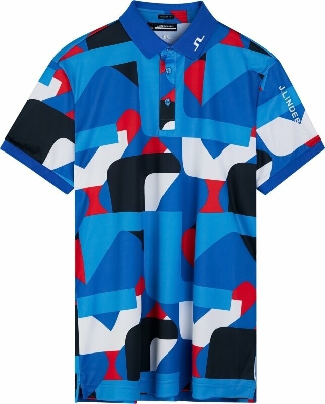 Polo košile J.Lindeberg Tour Tech Regular Fit Print Brilliant Blue Big Bridge XL Polo košile