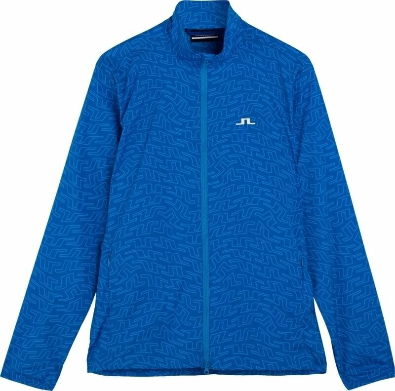 Jacket J.Lindeberg Ash Light Packable Golf Jacket Print Lapis Outline Bridge Swirl L