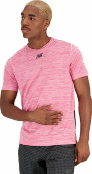 New Balance Mens Impact Run Luminous Short Sleeve Stone Pink S Running t- shirt with short sleeves - Muziker