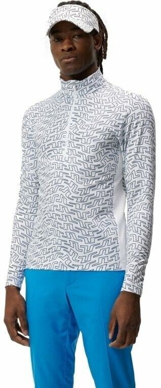 Bluza z kapturem/Sweter J.Lindeberg Luke Print Half Zip Mid Layer White Outline Bridge Swirl XL