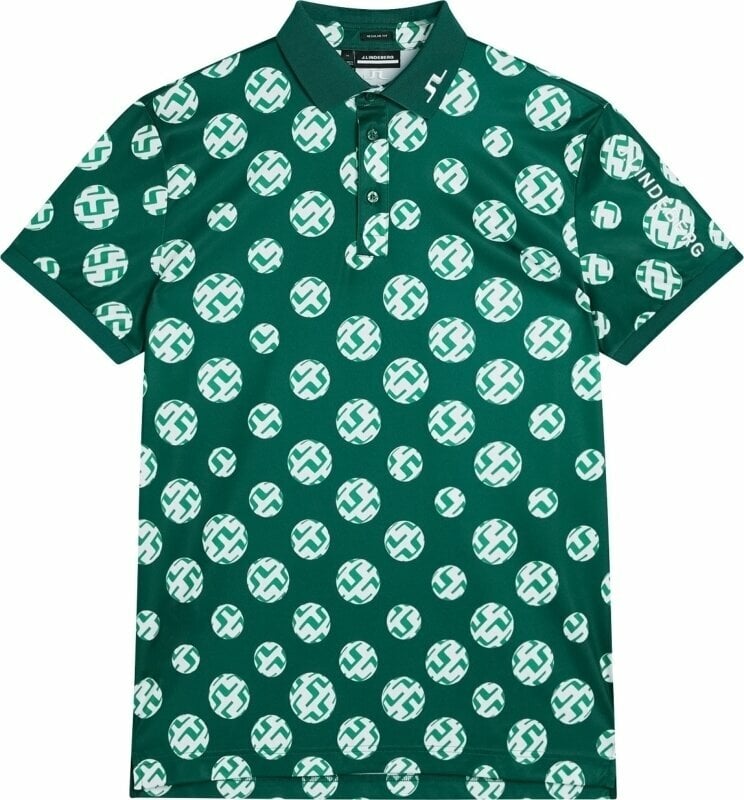 Голф  > Облекло > Ризи за поло J.Lindeberg Tour Tech Regular Fit Print Polo Rain Forest Sphere Dot XL