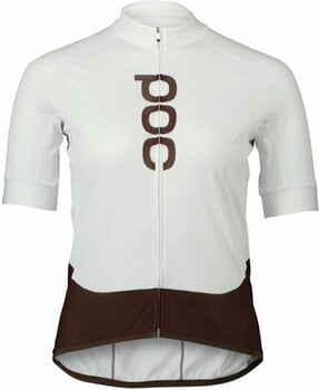Maillot de cyclisme POC Essential Road Women´s Logo Jersey Maillot Hydrogen White/Axinite Brown L - 1