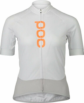 Велосипедна тениска POC Essential Road Logo Jersey Hydrogen White/Granite Grey L Джърси - 1