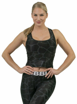 Fitness póló Nebbia Nature Inspired Sporty Crop Top Racer Back Black XS Fitness póló - 1