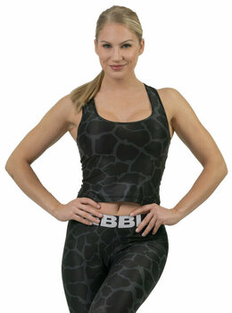 Fitness Μπλουζάκι Nebbia Nature Inspired Sporty Crop Top Racer Back Black S Fitness Μπλουζάκι - 1