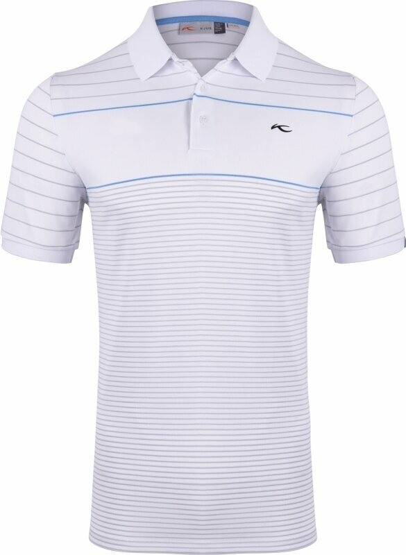 Риза за поло Kjus Mens Luan CB Polo S/S White/Alloy 52