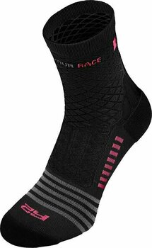 Cyklo ponožky R2 Mission Bike Socks Black/Neon Pink M Cyklo ponožky - 1