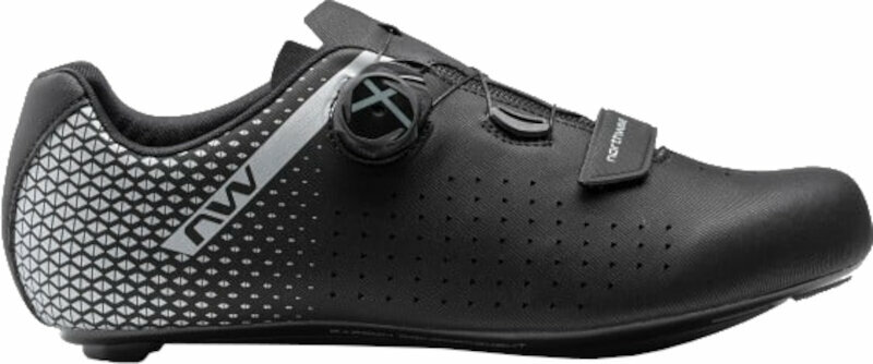 Chaussures de cyclisme pour hommes Northwave Core Plus 2 Wide Shoes Black/Silver 42,5 Chaussures de cyclisme pour hommes
