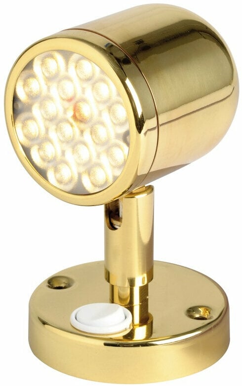 Lodní interiérové světlo Osculati Articulated Spotlight Polished Brass with Switch