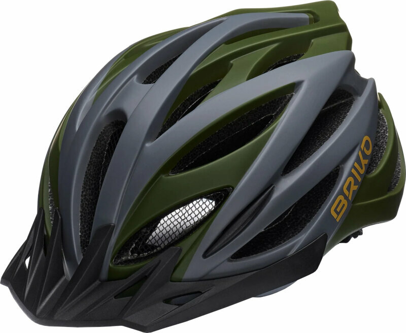 Cyklistická helma Briko Morgan Matt Thatch Green/Abbey Grey/Turmenic Yellow M Cyklistická helma