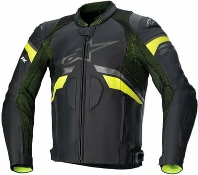 Bőrdzseki Alpinestars GP Plus R V3 Rideknit Leather Jacket Black/Yellow Fluo 48 Bőrdzseki - 1