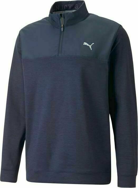 Kapuzenpullover/Pullover Puma Cloudspun Colorblock 1/4 Zip Mens Sweater Navy Blazer/Navy Blazer S