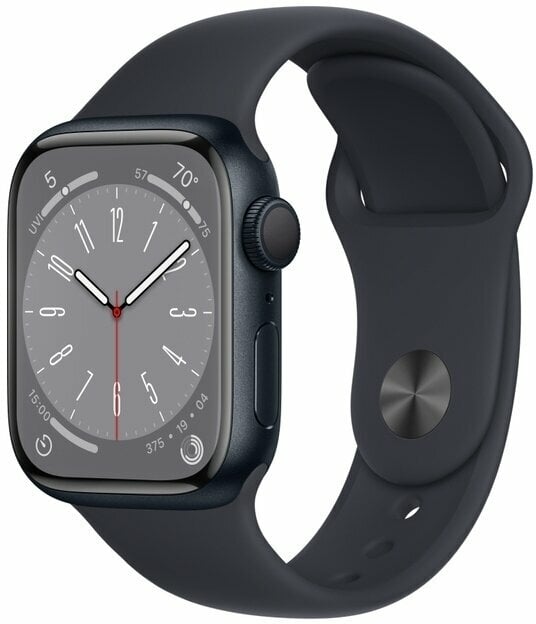 Smart Ρολόι Apple Watch Series 8 GPS 41mm Midnight Aluminium Case with Midnight Sport Band