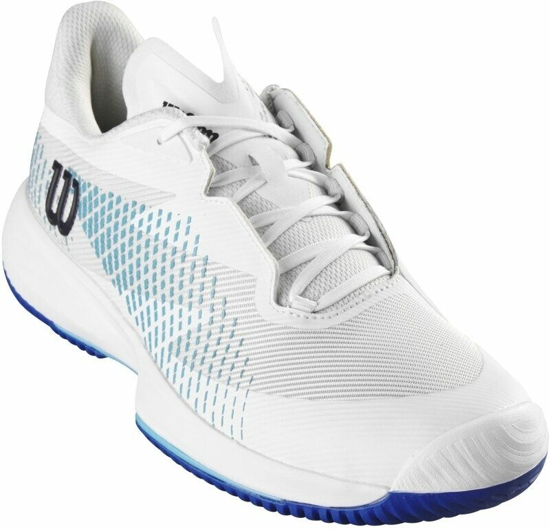 Pánské tenisové boty Wilson Kaos Swift 1.5 Mens Tennis Shoe White/Blue Atoll/Lapis Blue 43 1/3 Pánské tenisové boty