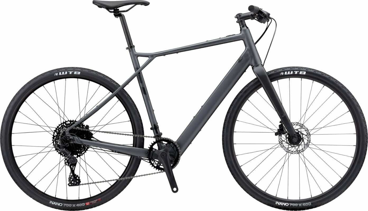 Cestovni / Gravel električni bicikl GT E-Grade Current microSHIFT Advent-X M6205 1x10 Gloss Gunmetal/Black Fade L