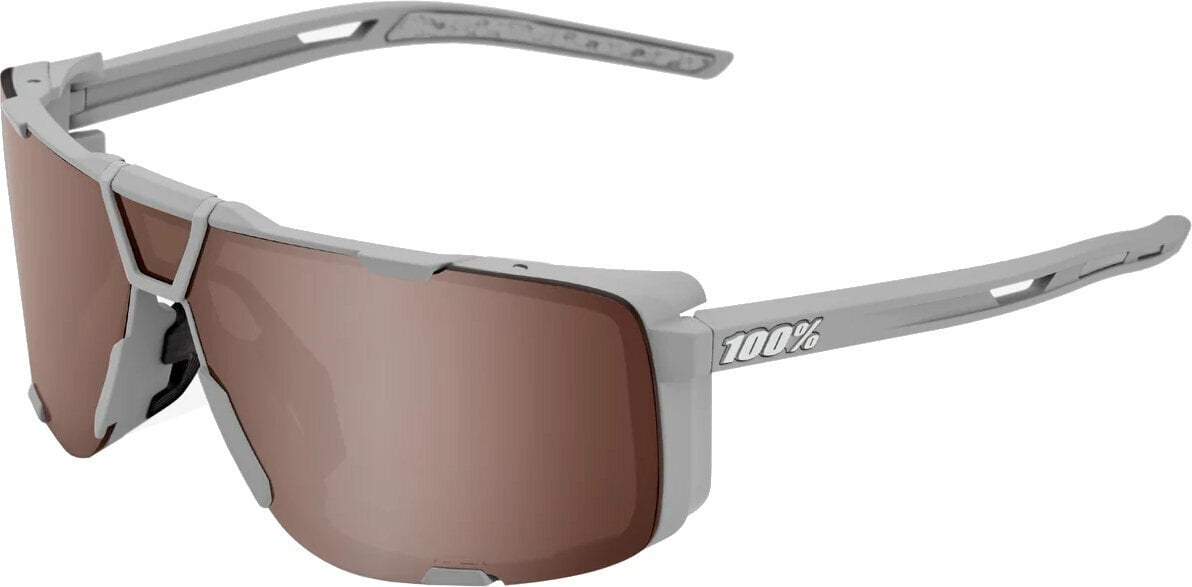 Cycling Glasses 100% Eastcraft Soft Tact Stone Grey/HiPER Crimson Silver Mirror Lens Cycling Glasses