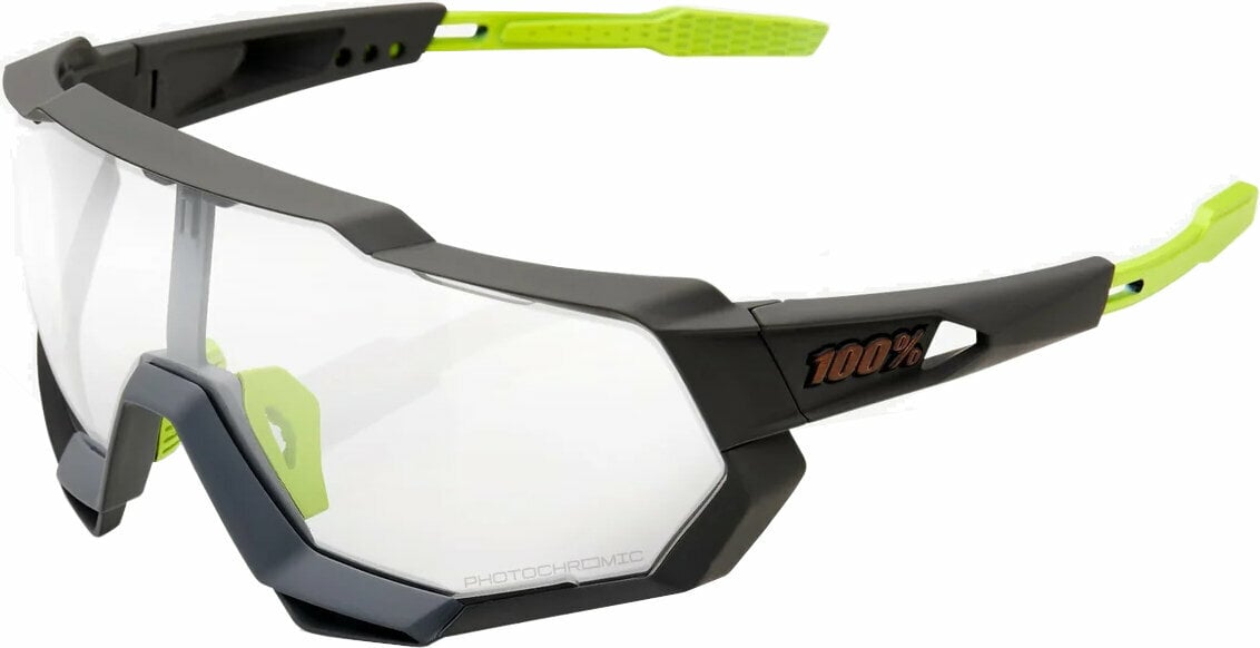 Cycling Glasses 100% Speedtrap Soft Tact Cool Grey/Photochromic Lens Cycling Glasses