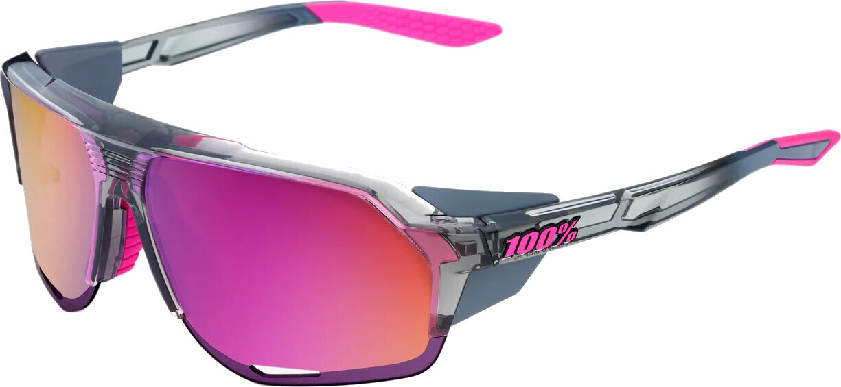 Occhiali da ciclismo 100% Norvik Polished Translucent Grey/Purple Multilayer Mirror Lens Occhiali da ciclismo