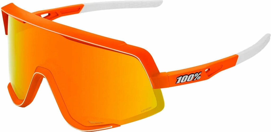 Lunettes vélo 100% Glendale Soft Tact Neon Orange/HiPER Red Multilayer Mirror Lens Lunettes vélo