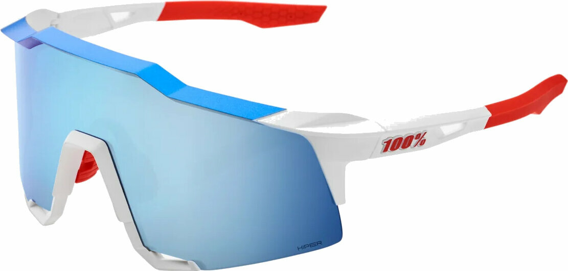 Спорт > Слънчеви очила > Колоездене очила 100% Speedcraft Totalenergies Team Matte White Metallic Blue/HiPER Blue Multilayer Mirror Lens