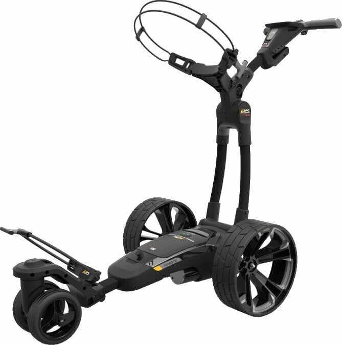 Elektrische golftrolley PowaKaddy RX1 GPS Remote Black XL-Plus Lithium Battery Black Elektrische golftrolley