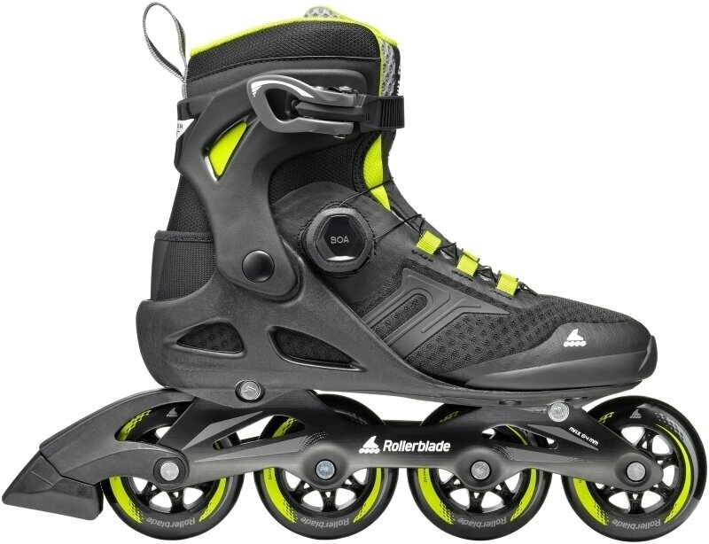 Rollerblade Macroblade 84 BOA Patine în linie Negru/Lămâie verde 44