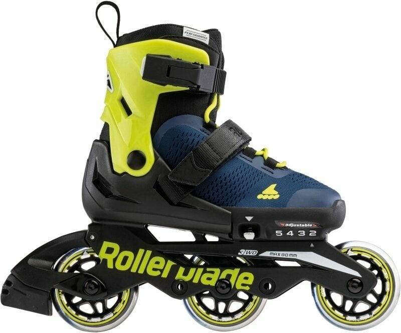 Roller Skates Rollerblade Microblade 3WD JR Blue Royal/Lime 33-36,5 Roller Skates