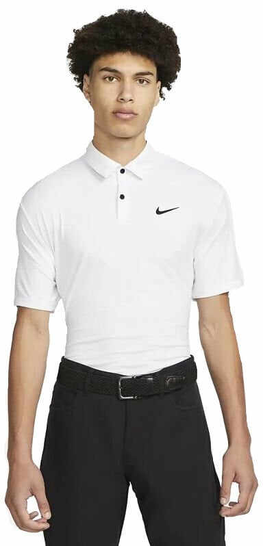 Polo Shirt Nike Dri-Fit Tour Mens Solid Golf Polo White/Black S
