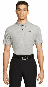 Polo Shirt Nike Dri-Fit Tour Heather Mens Golf Polo Black/Black L - 1