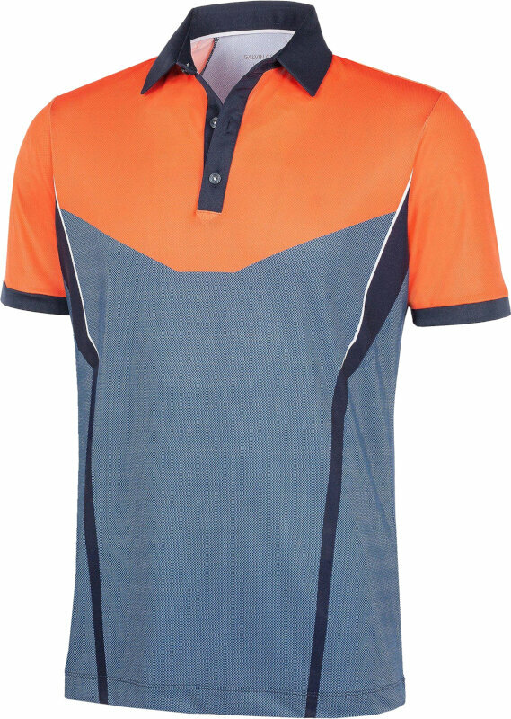 Camiseta polo Galvin Green Mateus Mens Polo Shirt Orange/Navy/White 2XL Camiseta polo