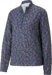 Mikina/Svetr Puma Micro Floral Cloudspun 1/4 Zip Navy Blazer