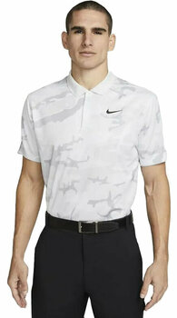 Polo Shirt Nike Dri-Fit Victory+ Mens Camo Golf Polo Photon Dust/Summit White/Black S - 1