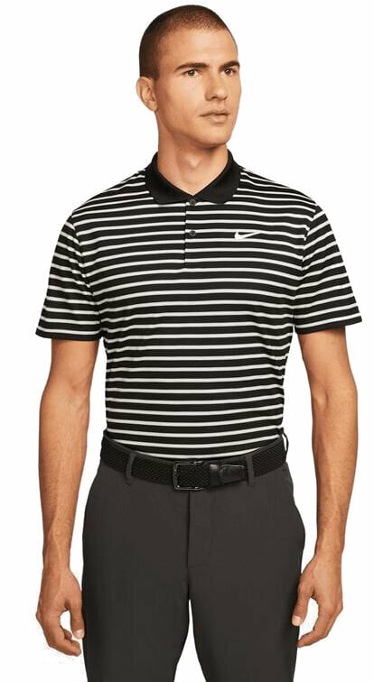 Camiseta polo Nike Dri-Fit Victory Mens Striped Golf Polo Black/White XL Camiseta polo