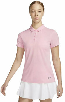 Polo Shirt Nike Dri-Fit Victory Womens Golf Polo Medium Soft Pink/Black L - 1