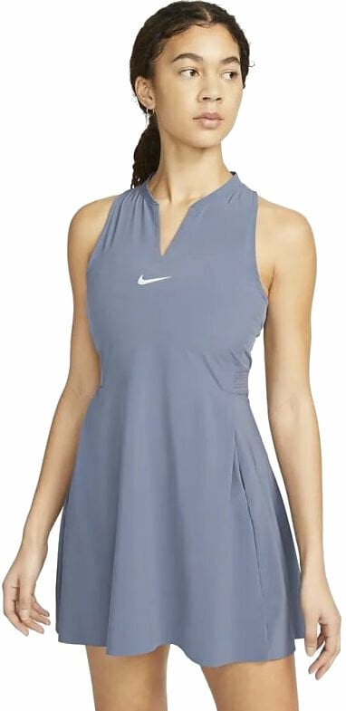 Vestido de ténis Nike Dri-Fit Advantage Womens Tennis Dress Blue/White L Vestido de ténis