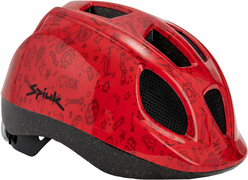 Gyerek kerékpáros sisak Spiuk Kids Led Helmet Red XS/S (46-53 cm) Gyerek kerékpáros sisak