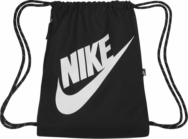 Városi hátizsák / Táska Nike Heritage Drawstring Bag Black/Black/White 10 L Cipőtakaró