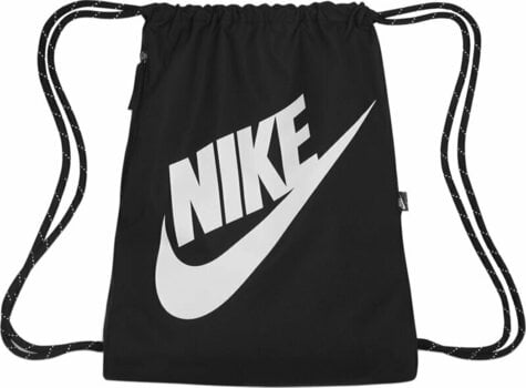 Rucsac urban / Geantă Nike Heritage Drawstring Bag Negru/Negru/Alb 10 L Gymsack - 1