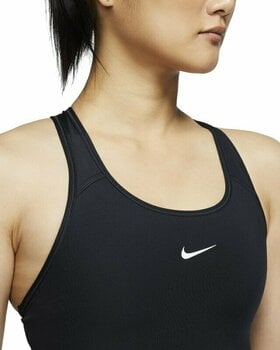 Fitness Unterwäsche Nike Dri-Fit Swoosh Womens Medium-Support 1-Piece Pad Sports Bra Black/White L Fitness Unterwäsche - 1
