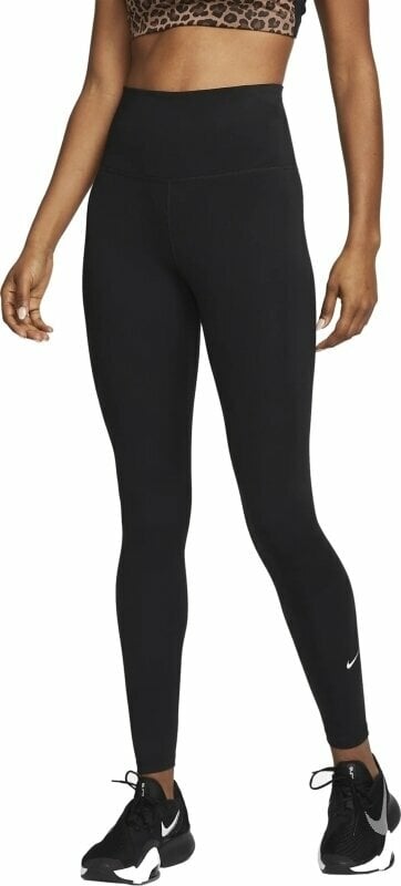 Pantalones deportivos Nike Dri-Fit One Womens High-Rise Leggings Black/White M Pantalones deportivos