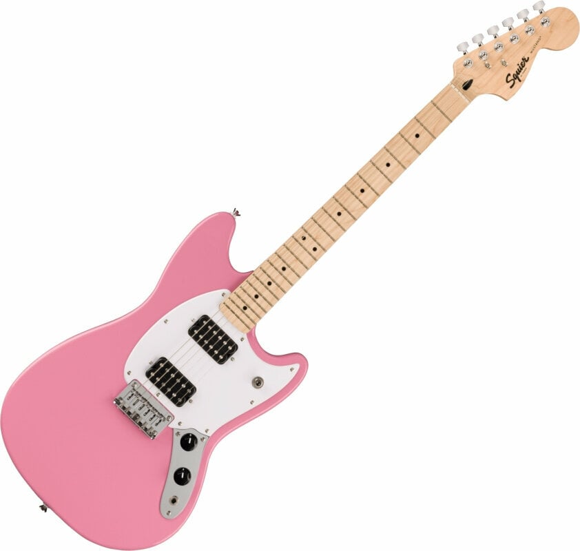 Electric guitar Fender Squier Sonic Mustang HH MN Flash Pink