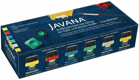 Barva na textil Kreul Javana Basic Glitter Textile Paint Set 6 x 20 ml - 1