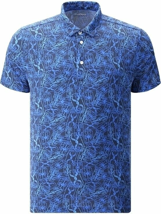 Polo-Shirt Chervo Mens Anyone Polo Blue Pattern 54