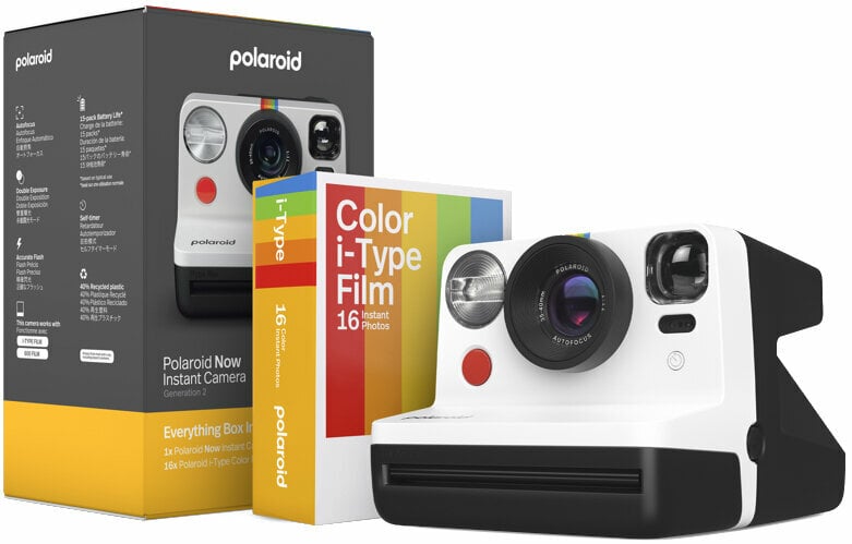 Aparat de fotografiat instantanee Polaroid Now Gen 2 E-box Black & White