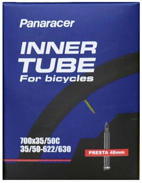 Cámaras Bicicleta Panaracer Premium Inner Tube 35-50 mm Cámara de bicicleta Black 48.0 Presta Cámaras Bicicleta