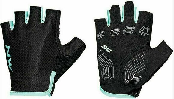Cyklistické rukavice Northwave Womens Active Glove Short Finger Black/Light Blue L Cyklistické rukavice - 1